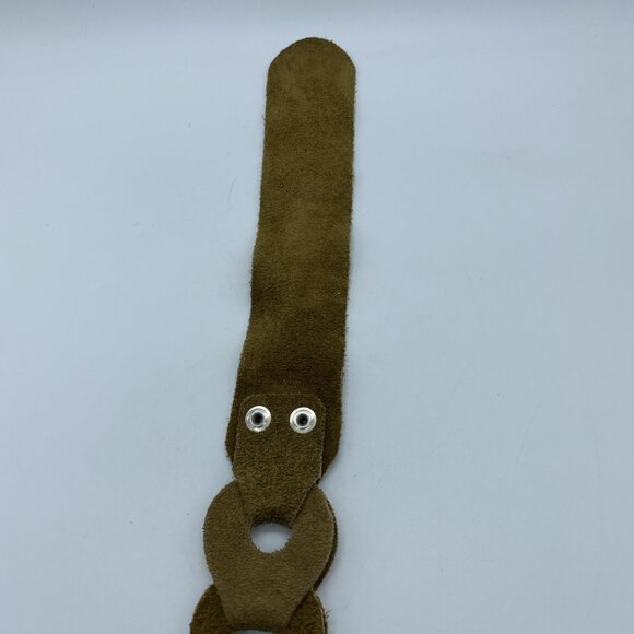 Tan Leather Loop Woven D Ring Belt Women's Size M End to End 34" - Picture 10 of 11